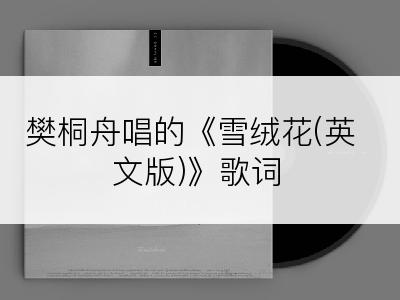 樊桐舟唱的《雪绒花(英文版)》歌词