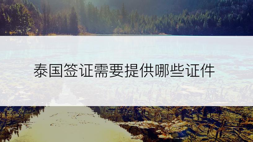 泰国签证需要提供哪些证件