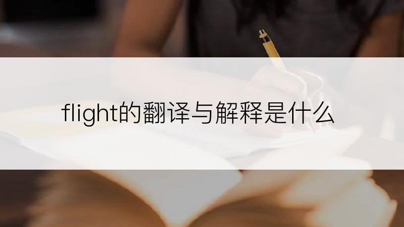 flight的翻译与解释是什么