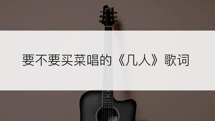 要不要买菜唱的《几人》歌词