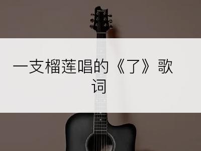 一支榴莲唱的《了》歌词
