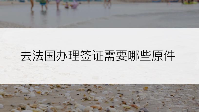 去法国办理签证需要哪些原件