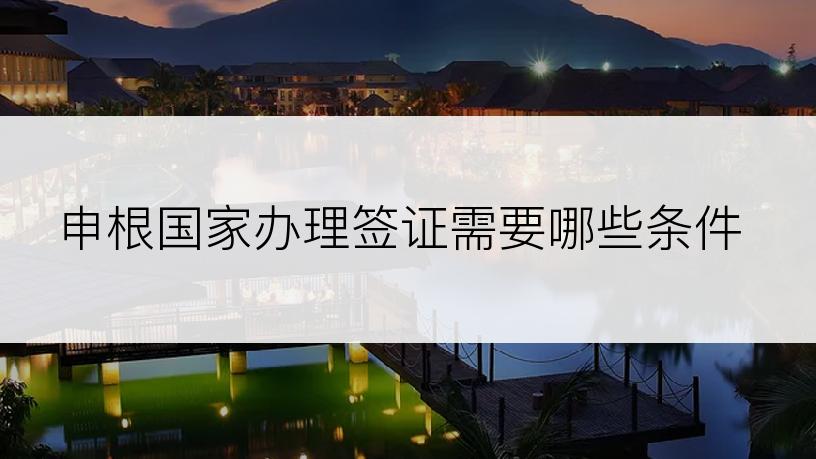 申根国家办理签证需要哪些条件