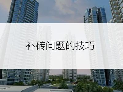 补砖问题的技巧