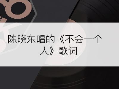陈晓东唱的《不会一个人》歌词