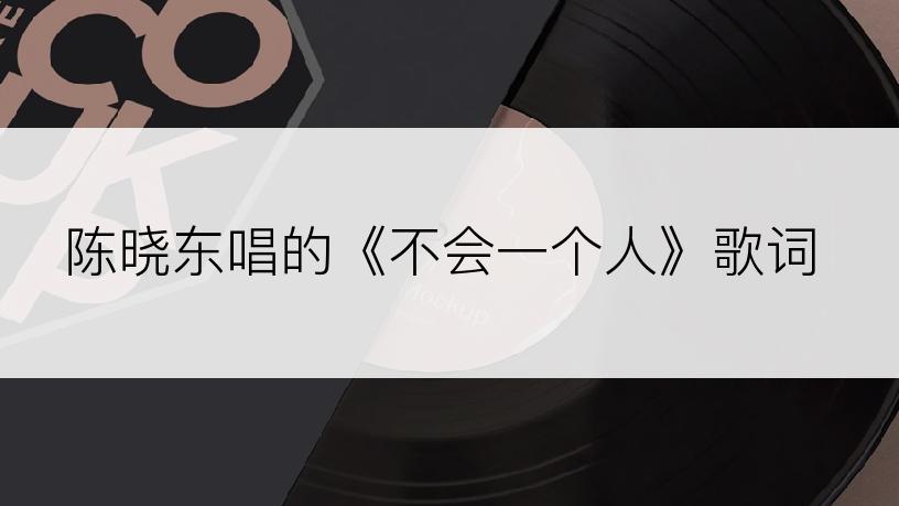 陈晓东唱的《不会一个人》歌词