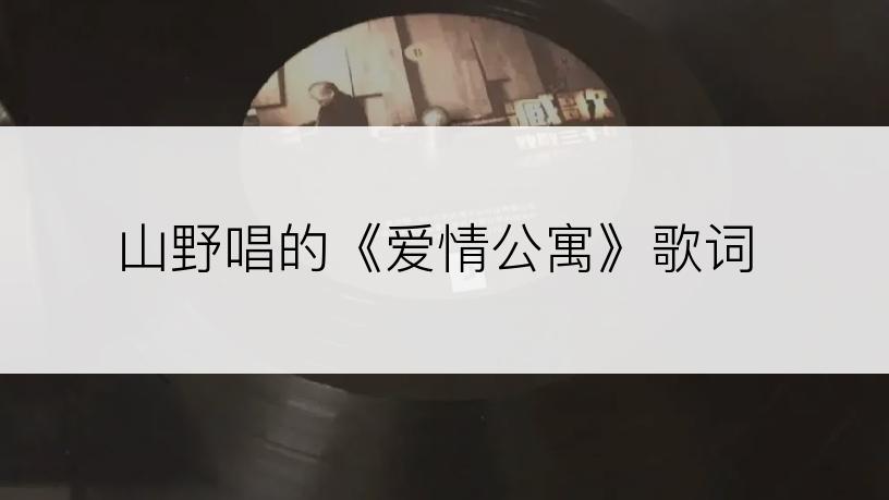 山野唱的《爱情公寓》歌词