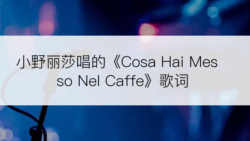 小野丽莎唱的《Cosa Hai Messo Nel Caffe》歌词