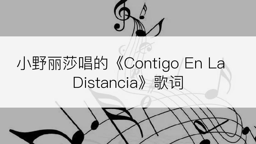 小野丽莎唱的《Contigo En La Distancia》歌词