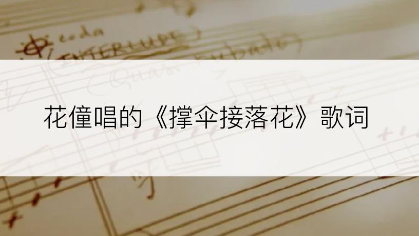 花僮唱的《撑伞接落花》歌词