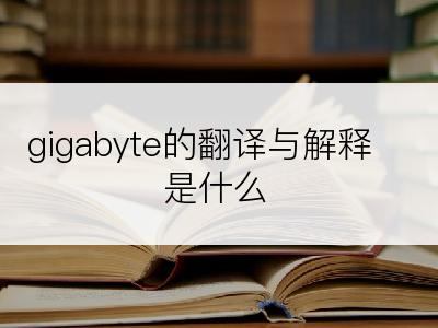 gigabyte的翻译与解释是什么