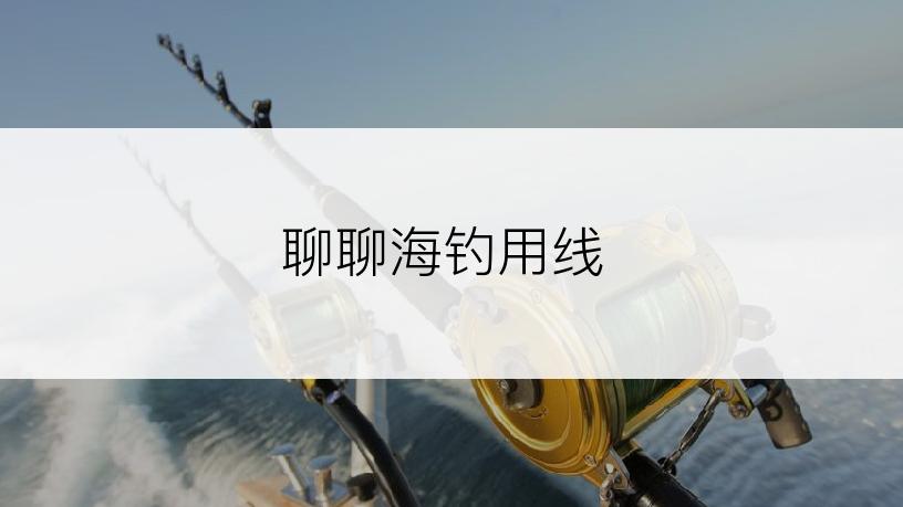 聊聊海钓用线
