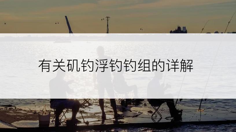 有关矶钓浮钓钓组的详解