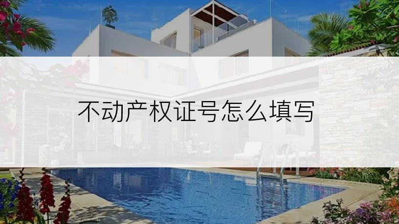 不动产权证号怎么填写