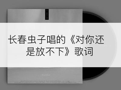 长春虫子唱的《对你还是放不下》歌词