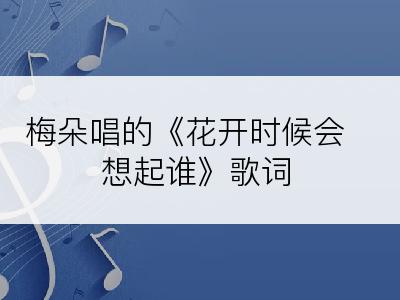 梅朵唱的《花开时候会想起谁》歌词