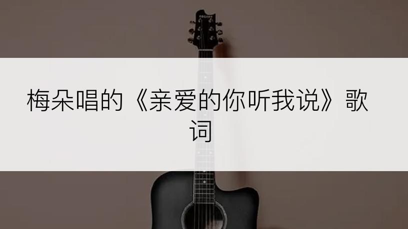 梅朵唱的《亲爱的你听我说》歌词