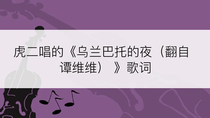 虎二唱的《乌兰巴托的夜（翻自 谭维维） 》歌词
