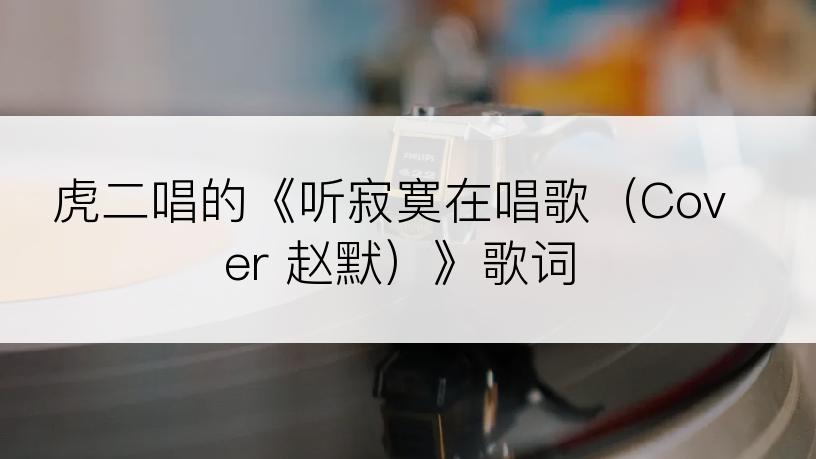 虎二唱的《听寂寞在唱歌（Cover 赵默）》歌词