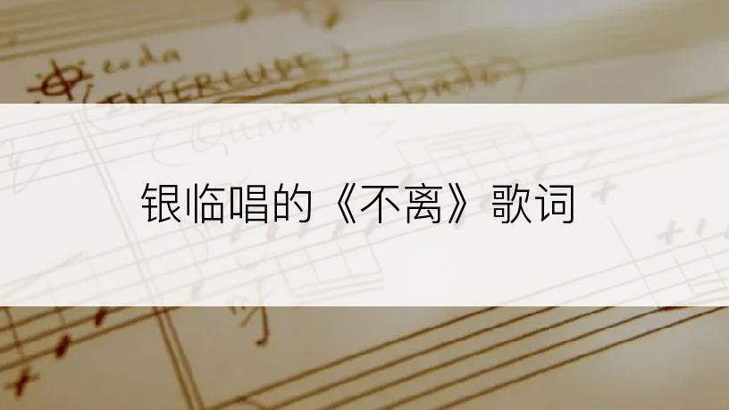 银临唱的《不离》歌词