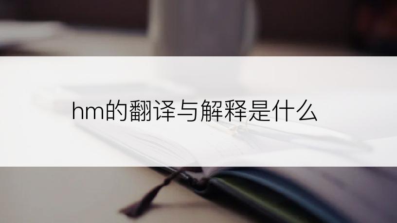 hm的翻译与解释是什么