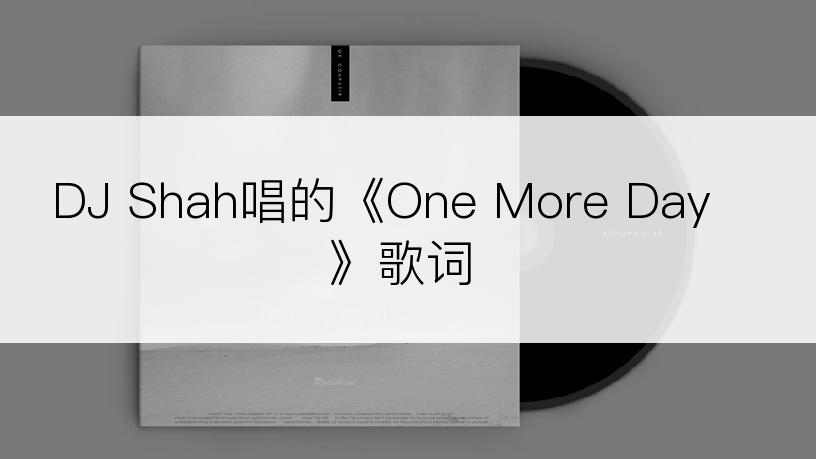 DJ Shah唱的《One More Day》歌词