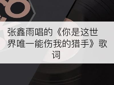 张鑫雨唱的《你是这世界唯一能伤我的猎手》歌词