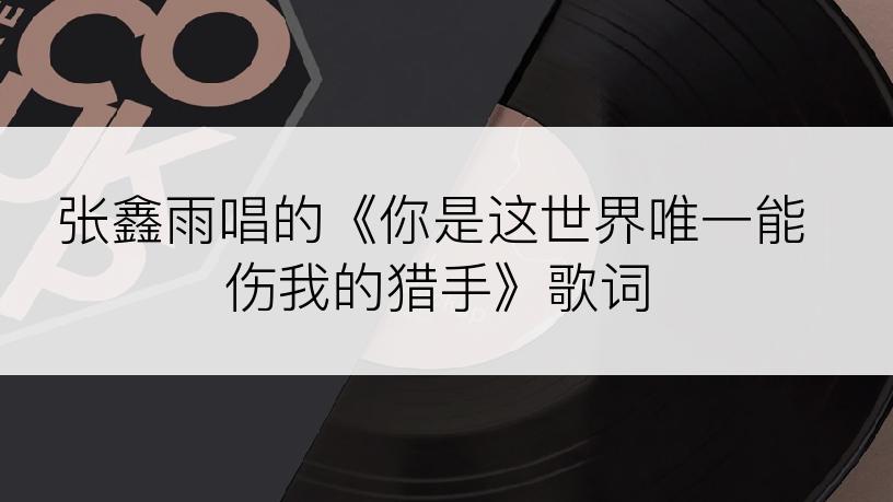 张鑫雨唱的《你是这世界唯一能伤我的猎手》歌词