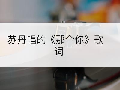 苏丹唱的《那个你》歌词