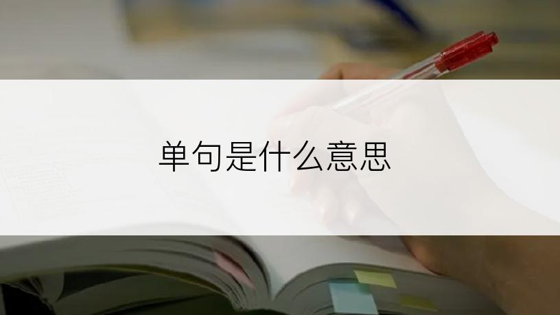 单句是什么意思