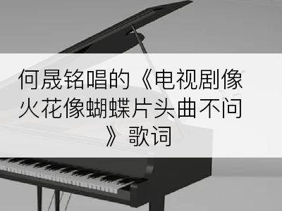 何晟铭唱的《电视剧像火花像蝴蝶片头曲不问》歌词
