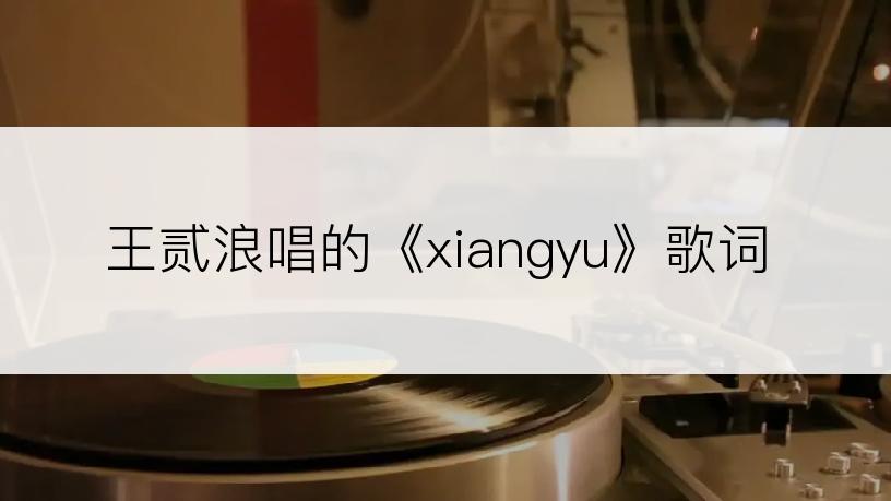 王贰浪唱的《xiangyu》歌词
