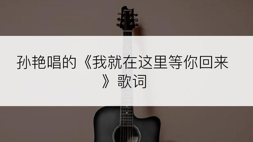 孙艳唱的《我就在这里等你回来》歌词