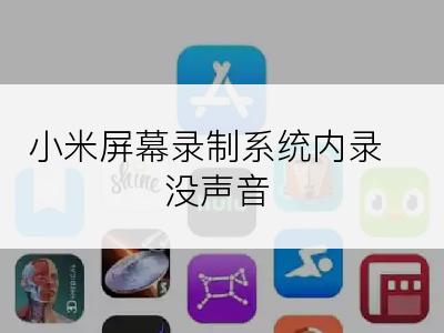 小米屏幕录制系统内录没声音