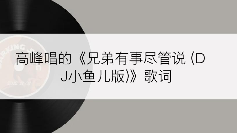 高峰唱的《兄弟有事尽管说 (DJ小鱼儿版)》歌词