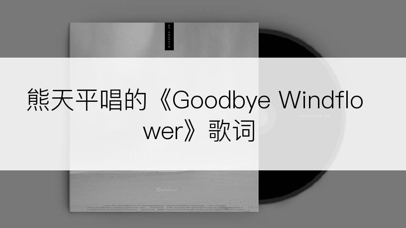 熊天平唱的《Goodbye Windflower》歌词