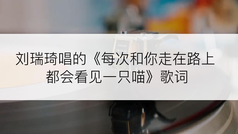 刘瑞琦唱的《每次和你走在路上都会看见一只喵》歌词