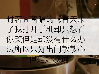 封茗囧菌唱的《春天来了我打开手机却只想看你笑但是却没有什么办法所以只好出门散散心但是》歌词