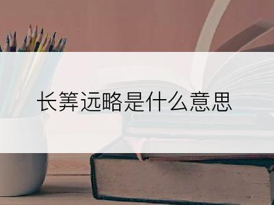 长筭远略是什么意思