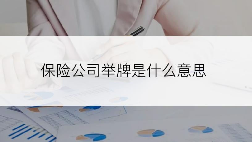 保险公司举牌是什么意思