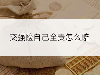 交强险自己全责怎么赔