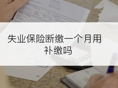 失业保险断缴一个月用补缴吗