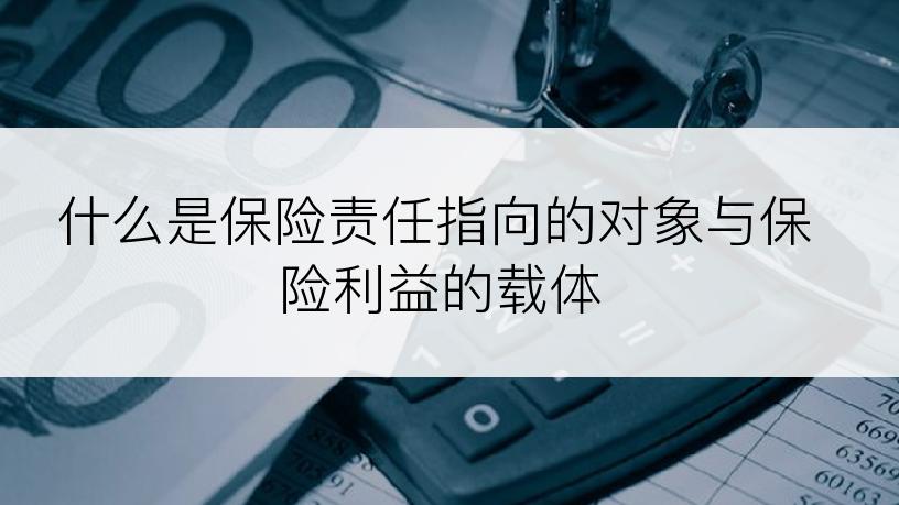 什么是保险责任指向的对象与保险利益的载体