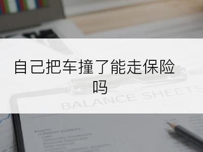 自己把车撞了能走保险吗