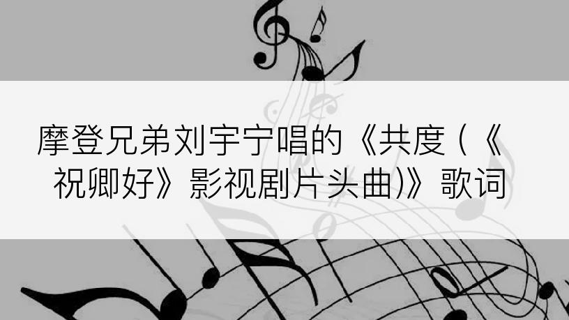 摩登兄弟刘宇宁唱的《共度 (《祝卿好》影视剧片头曲)》歌词