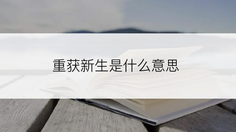 重获新生是什么意思