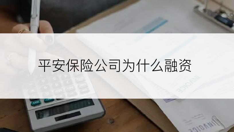 平安保险公司为什么融资