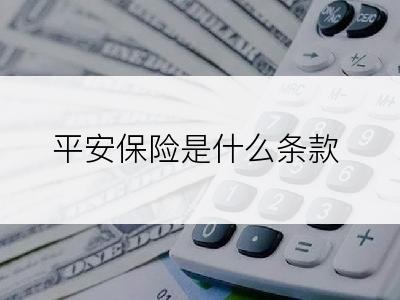 平安保险是什么条款
