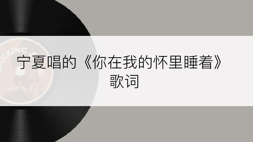 宁夏唱的《你在我的怀里睡着》歌词