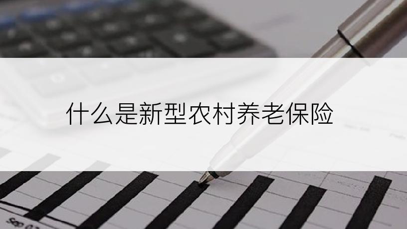 什么是新型农村养老保险